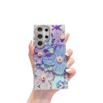 قاب موبایل طرح گل بنفش و آبی