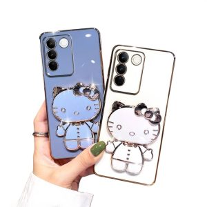 قاب موبایل هلو کیتی آینه‌ای با استند