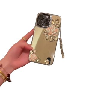 قاب موبایل گل برجسته آینه‌ ای