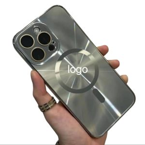 قاب موبایل لیزری آیفون دور متال مگ سیف دار