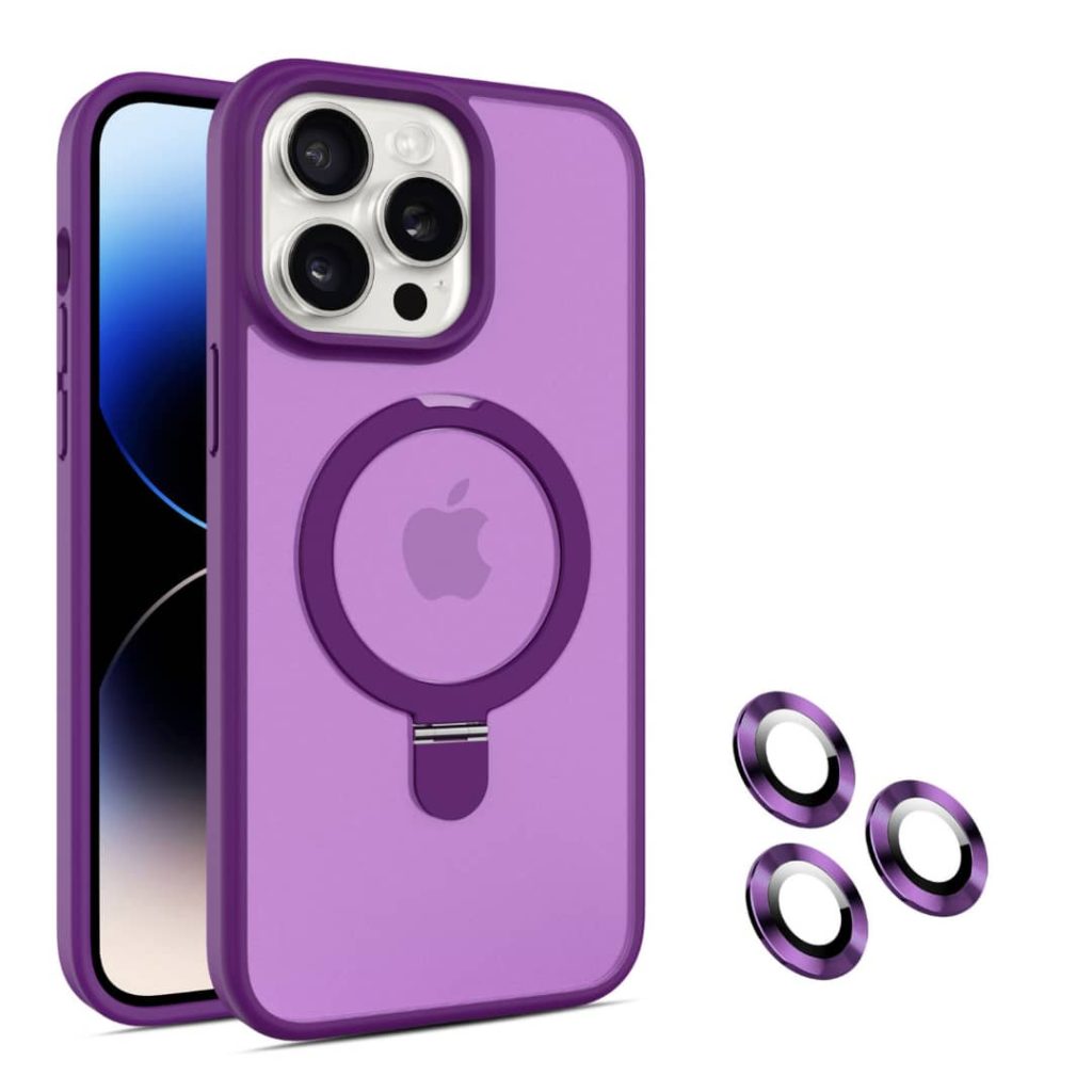 قاب موبایل استند شو مگ سیف‌ دار با محافظ لنز دوربین