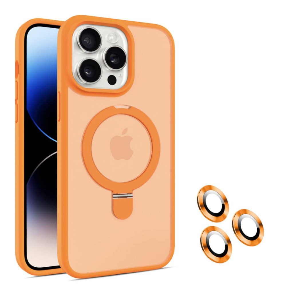 قاب موبایل استند شو مگ سیف‌ دار با محافظ لنز دوربین